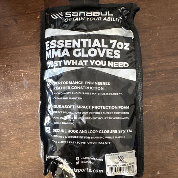 Sanabul Essential Boxing Gloves MMA 7oz  - Black White New Small Medium - Picture 2 of 3